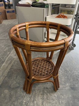 Furnishings, Rattan made side table with glass top, Brown, Natural or Synthetic Rattan, Glass
