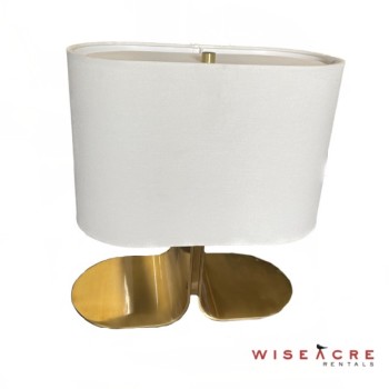 Lighting, Metal table top lamp, Gold, White