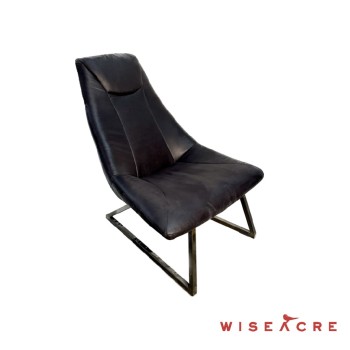 Furnishings, Black reclined leather chair, Black