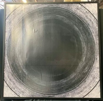Decor, Large Painting Of A Black Hole Converging Into The Center Of The Canvas, 50" W, 50" H, Black, White