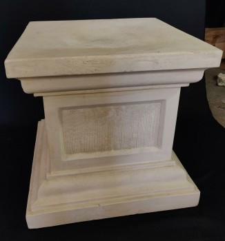 Decor, Faux Stone Plinth, 26"W, 26"H, White, Faux Concrete And Stone