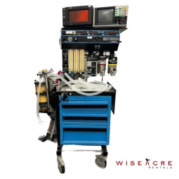 Medical Items, Anesthesia machine, W: 32", L: 26", H:60", Blue, White, Black, Silver