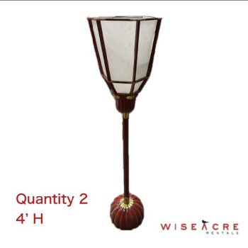 Lighting, 4' H, Red, Gold