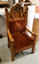 Furnishings, Church Throne, 27"W, 21"D, 52"H, Brown, Rust, Wood, Velvet