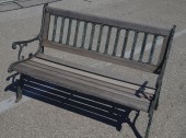 Outdoors & Greenery, Outdoor Brown Bench, 50" W, 24" D, 32" H, Brown, Black