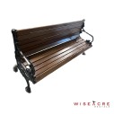 Outdoors & Greenery, Brown Wooden Outdoor Bench, Brown, Black, Wood, Metal