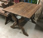 Furnishings, Square Harvest Table, 40"W, 34"D, 30"H, Dark Tone Wood, Wood