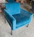 Furnishings, Honeycomb Velvet Accent Chair, Teal, Black