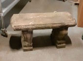 Outdoors & Greenery, Faux Cement Bench, Grey, Wood