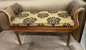 Furnishings, (LS) Recamier Chaise Lounge, 44"W, 19"D, 28"H, Olive, Black, Wood, Fabric
