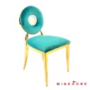 Furnishings, Velour chair with circle back, Emerald Green, Gold