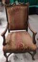 Furnishings, Louis XV Chair With Queen Anne Legs, Pink, Gold, Green, Velvet, Wood