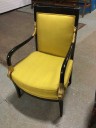 Furnishings, Armchair With Fish Head Handholds, Yellow, Black, Vinyl, Wood