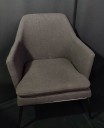 Furnishings, Upholstered Armchair, 28"W, 23"D, 32"H, Barber House, Grey, Fabric, Wood